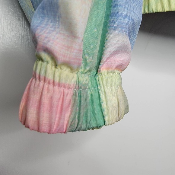 M Chunky watercolor jacket pastel Koret Windbreaker Z - Picture 8 of 10